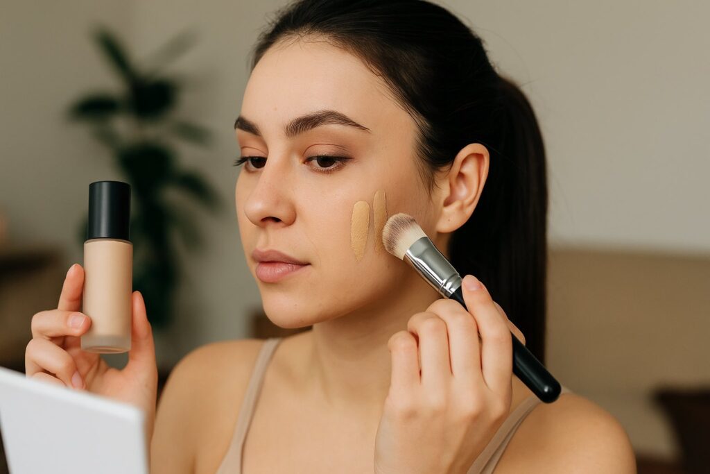 девушка тональный крем