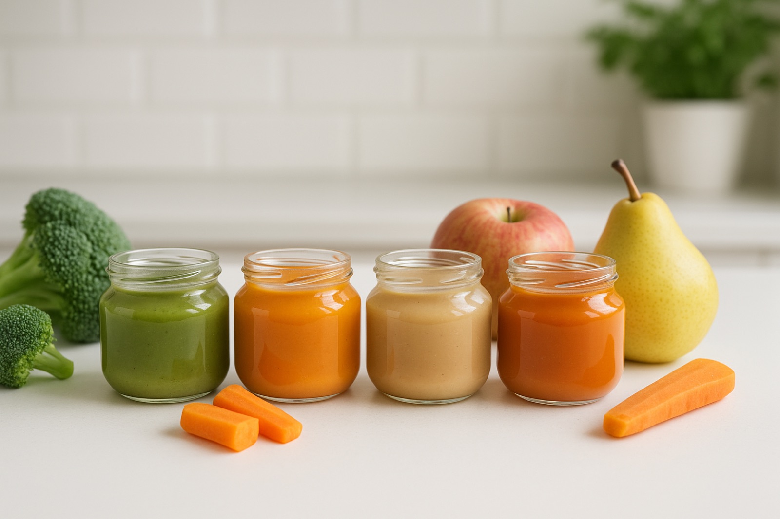 Детское питание в баночках с овощами и фруктами